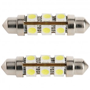 Lampadine 8 LED a Siluro mm 38 conf 2 pezzi