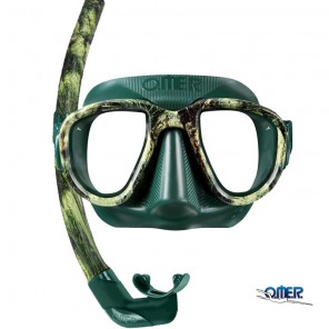Maschera mimetica con Boccaglio Omer Alien Sea Green