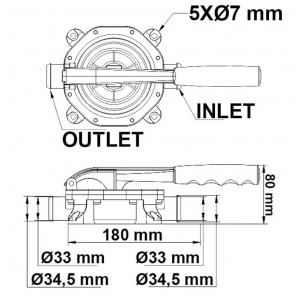 Pompa si sentina Manuale per tubo Ø 35 mm