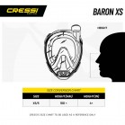 Maschera Full Mask Cressi Sub Baron Trasp/Rosa XS per Ragazzi