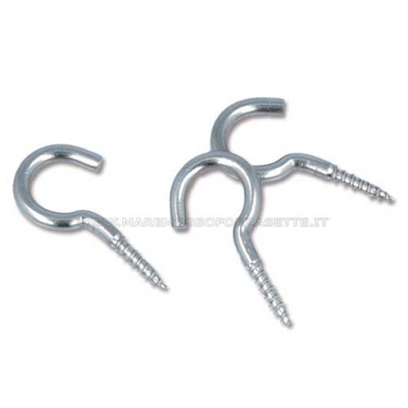 CURVED SCREW HOOKS MADE OF INOX mm 37 BLISTER 7 PCS