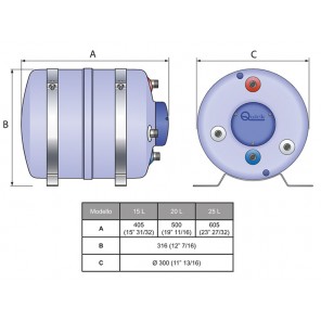 Nautical Boiler Water Heater Quick B3 15 Liters 1200w Composite Tank