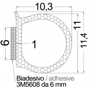 SELF-ADHESIVE PROFILES FOR DOOR – LOCKER 3M mm 11,4x10,3