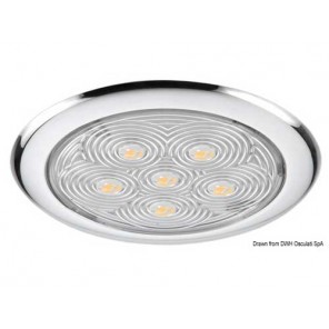 LED ceiling light without recessed 12vdc polished stainless steel
