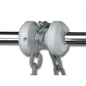 CHAIN OR LINE UNWINDING PULLEY FOR GUARDRAIL