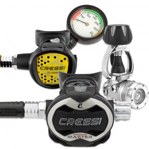 Regulator Cressi Sub T10-SC MASTER CROMO INT with gauge