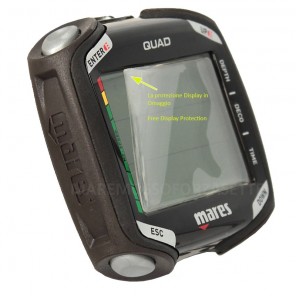 Mares Quad Black dive computer with silicone screen protector