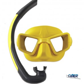 Omer Up-M1 mask with snorkel by Pelizzari Yellow