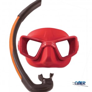 Omer Up-M1 mask with snorkel by Pelizzari Red