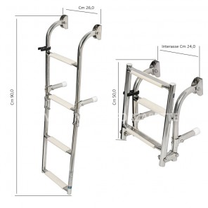 FOLDABLE LADDERS WALL-MOUNTING 4 STEPS 