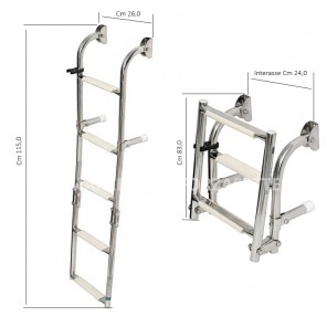 FOLDABLE LADDERS WALL-MOUNTING 5 STEPS 
