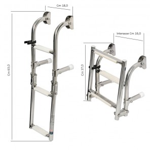 FOLDABLE LADDERS WALL-MOUNTING 3 STEPS VERY NARROW 