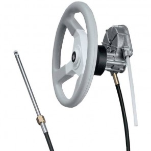 Ultraflex T85W steering wheel White hub cap for M66 cable